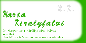 marta kiralyfalvi business card